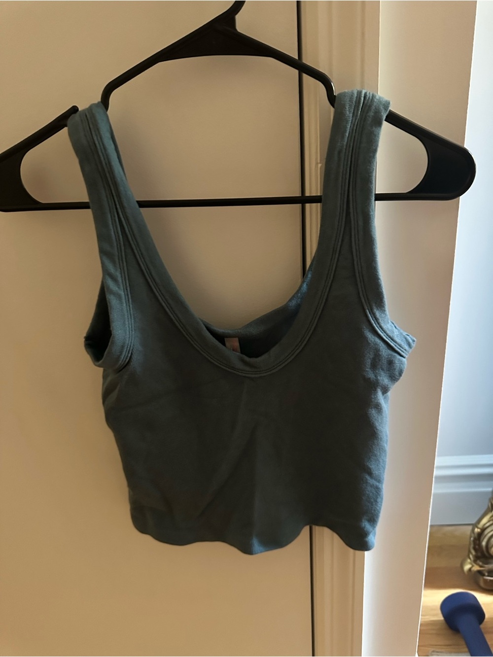 FP Movement by Free People Cropped Scoop Tank in Dusty Teal